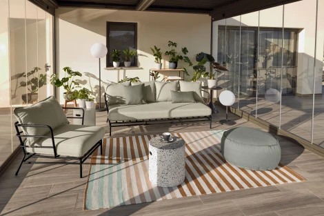 Кресло из ротанга La Forma (ex Julia Grup) Mareluz (Черный,Бежевый,Серый/ Пенополиуретан,Металл,Пена,Сталь)