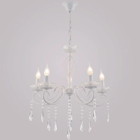 Подвесная люстра Reluce 04207-0.4-05 WH (220V, подвески, на цепи, подсвечник, свеча)
