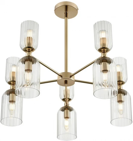 Потолочная люстра на штанге Lumion Kassia 6586/10 золото/прозрачный, металл/стекло E14 10*40W 220V