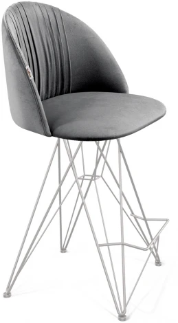 Стул полубарный SHT-ST35-1/S66-1 угольно-серый/хром лак Sheffilton 8601559402