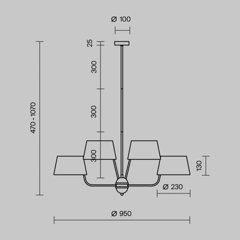 Потолочная люстра на штанге Maytoni Modesto MOD360PL-08B (220V)