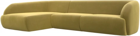 Диван угловой Лига-041 левый угол (Желтый/Микровельвет) Лига Диванов арт.122184L