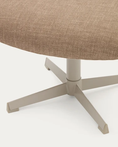 Jaspe Вращающийся пуф светло-коричневого цвета с серой отделкой металла La Forma (ex Julia Grup) арт.210908