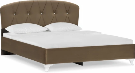 Двуспальная кровать Алберто 160 (Алберто 160х200 Ажур 22 коричневая) Woodville арт.398912