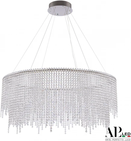 Подвесная люстра светодиодная APL LED Sicilia SH02.93.D.Ni.4000 (220V, хрусталь, на тросе)