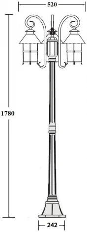 Наземный фонарь Oasis Light CAIOR 1 81508B/18 Gb (220V, фонарь, IP44)