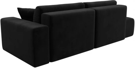 Диван прямой Лига-036 НПБ Модерн подлокотник справа (Черный/Велюр) Лига Диванов арт.121346