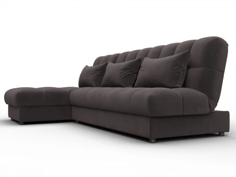 Диван угловой Лига-116 НПБ угол левый (ДСП,ЛДСП,Велюр/Коричневый) Лига Диванов 136955L