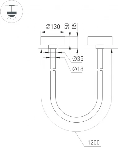 Светильник SP-TROPIC-SURFACE-R18-L1200-18W Day4000 (BK, 360 deg, 230V) (Arlight, IP20 Пластик) 043393