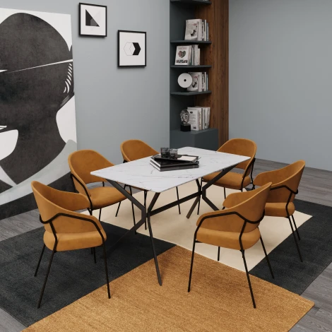 Стол обеденный Evoke Enigma Hesby МДФ/Светло-серый арт.HSBI_DT-2126_lightgrey