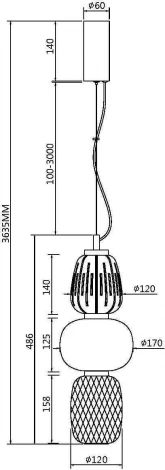Подвесной светильник Maytoni Pattern MOD267PL-L28G3K (LED, 220V, на тросе)