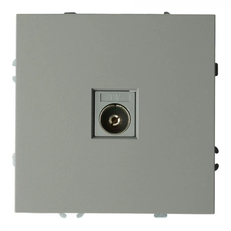ТВ-розетка (платиново-серый, soft touch) Stekker Эмили 49953