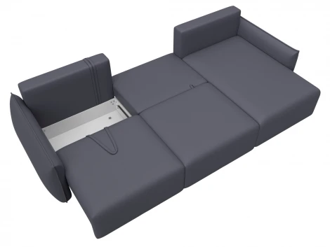 Диван угловой Лига-051 НПБ Лонг угол универсальный (ЛДСП,Брус,Фанера/Пластик/Экокожа/Серый) Лига Диванов 129893