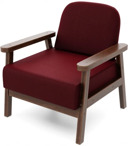 Кресло Arsko Флори орех велюр бордовый