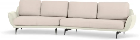 Диван Ispani угловой левый ОГОГО (арт.799384), (Ткань,Экокожа/Белый)