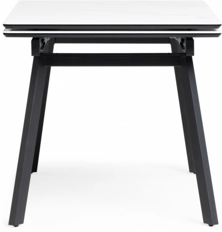 Керамический стол Notta Норман 140(200)х80х75 белый мрамор alpin white / черный арт.612197