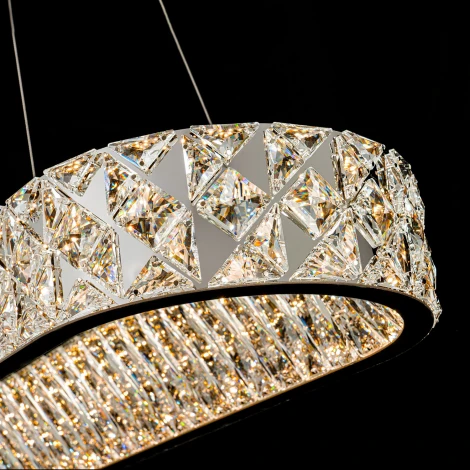 Подвесная люстра светодиодная хрустальная с пультом с регулировкой цветовой температуры Modelux ML.335.900.300 CR