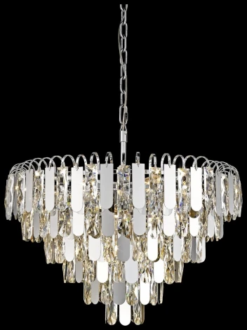 Подвесная люстра ярусная каскадная Wertmark Crescentia WE105.16.103 (220V, хрусталь, на цепи)