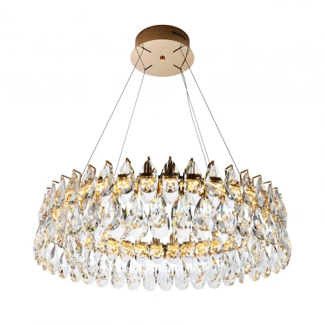 Подвесная люстра светодиодная хрустальная с регулировкой цветовой температуры Modelux MODELUX ML.6901.800P GD