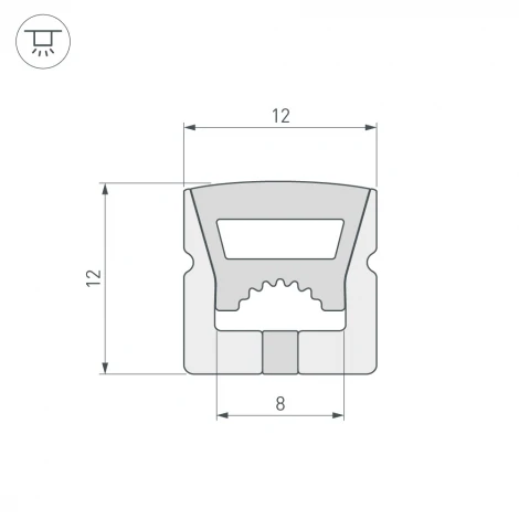 Силиконовый профиль WPH-FLEX-1212-TOP-S8-10m WHITE (Arlight, Силикон) 040829