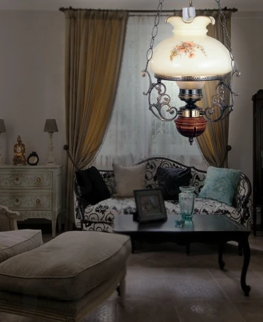 Подвесная люстра Reccagni Angelo L 2400 G (220V, на цепи, цветы, под старину)