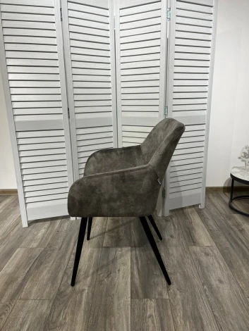 Стул M-City ALLY VBP-202 античный темно-серый/ черный каркас