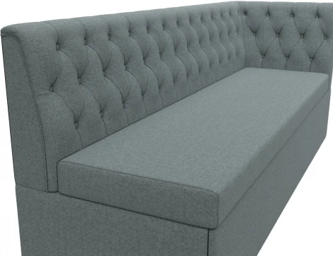 Диван кухонный Маркиз с углом справа (Серый/Рогожка) Лига Диванов арт.122442