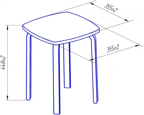 Табурет ТДК Эра Белый/Водный лак