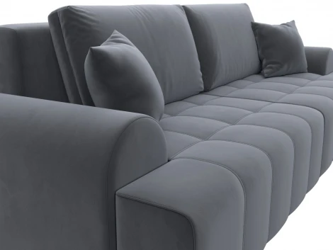 Диван прямой Лига-080 (ДСП/Пластик/Велюр/Серый) Лига Диванов 131117