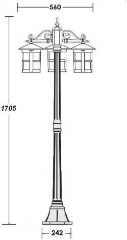 Наземный фонарь Oasis Light CORDOBA 15808B Gb (220V, IP44)
