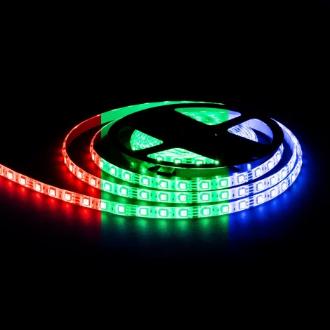 Светодиодная лента 12В 14,4Вт/м RGB SMD5050 60д/м IP65 ширина подложки 10мм, 5м OGM LSE-276