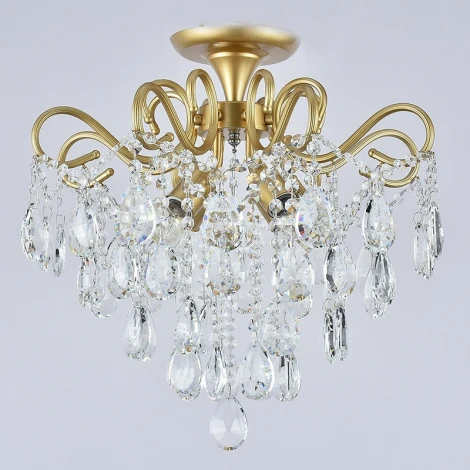 Потолочная люстра хрустальная на штанге Reluce 04066-0.3-04 MATT GOLD+CR (220V)