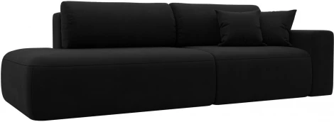 Диван прямой Лига-036 НПБ Модерн подлокотник справа (Черный/Микровельвет) Лига Диванов арт.121331