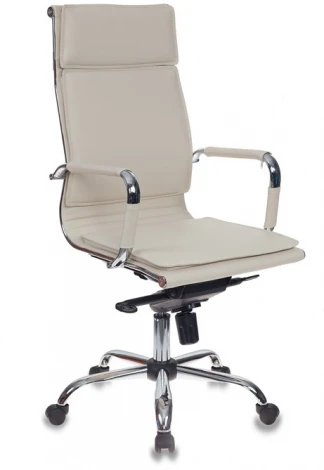 Кресло руководителя Бюрократ CH-993MB слоновая кость эко.кожа крестовина металл хром