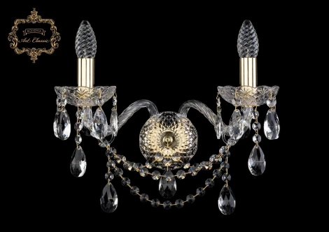 Бра Art Classic 10.25 10.25.2.165.Gd.Sp (220V, хрусталь, подвески, подсвечник, свеча)