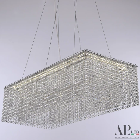 Подвесная люстра светодиодная APL LED Sicilia SH05.74.A.Ni.4000 (220V, хрусталь, на тросе)