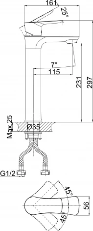 Смеситель D&K Rhein Reisling DA1272001 для раковины