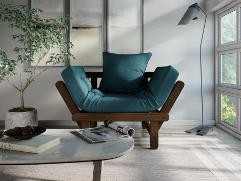 Кресло Arsko Сламбер орех голубой велюр