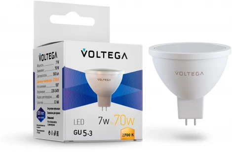 Светодиодная лампа Simple MR16 7W 2700K 110 GU5.3 Voltega Sofit GU5.3 7255