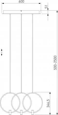 Подвесной светильник светодиодный Eurosvet Layla 50257/3 LED черный/ латунь (220V, на проводе)