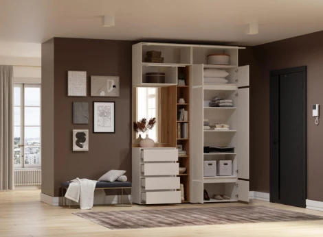 Модульная прихожая Роут комплектация 5 (Роут кашемир комплектация 5) Woodville арт.596597