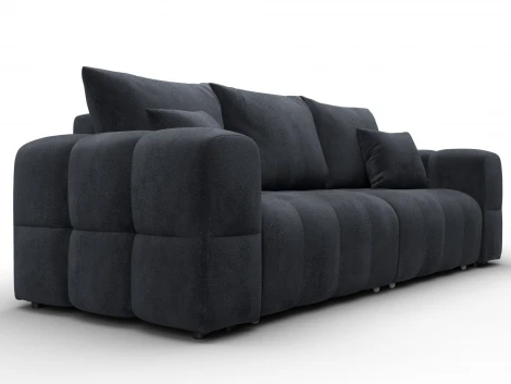 Диван прямой Лига-110 НПБ (ДВП,ДСП,ЛДСП,Брус,Фанера,Велюр/Темно-серый) Лига Диванов 136513