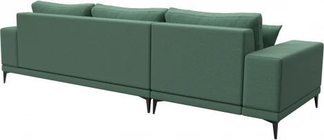 Диван угловой Льюес левый (Зеленый/Рогожка) Лига Диванов арт.124722L