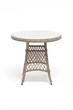 Плетеный круглый стол, диаметр 80 см, цвет бежевый 4SIS Эспрессо YH-T1661G-2 beige