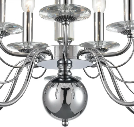 Подвесная люстра Lumion Incanto 8034/10 хром, металл/стекло Е14 10*40W 220V (на цепи, подсвечник, свеча)