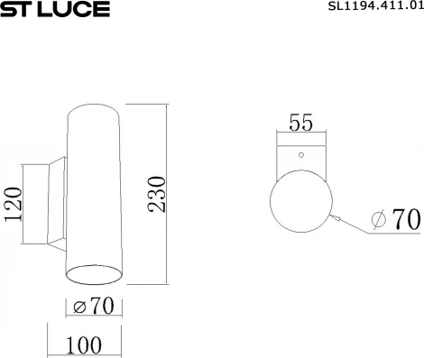 Настенный светильник ST Luce Earthy SL1194.411.01 Черный/Бежевый GU10 1*5W 4000K