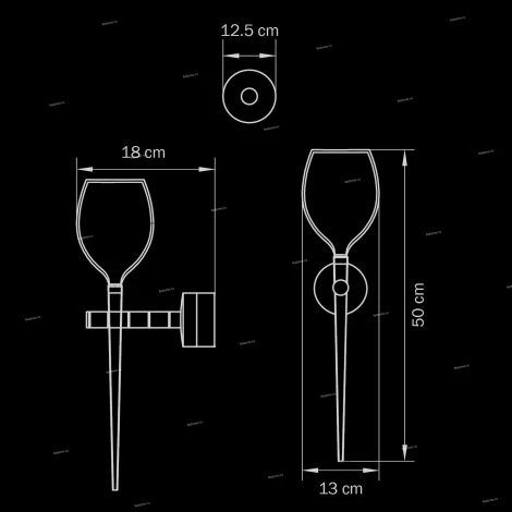 Бра Lightstar Meta D'uovo, 1 плафон, черный, серый