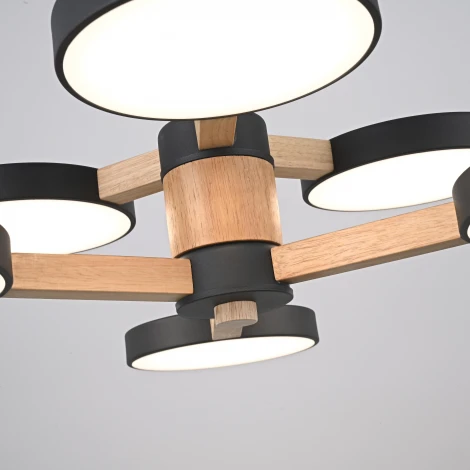 Потолочная люстра Wi-Fi на штанге Turna Dbl L6 Black By ImperiumLoft Turna-Dbl01 (LED, 220V, голосовое управление, умный дом - Алиса)