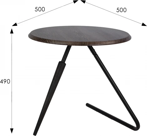 Стол журнальный Дуэт 7Н дуб шоле корич./черный/эбеновое дерево Mebelik арт.009211