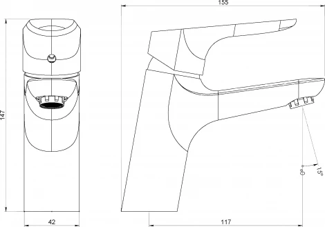 Смеситель Damixa Origin Bit 770210200 для раковины, белый